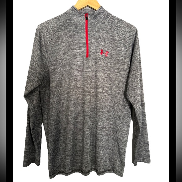 Under Armour Heathered Grey 1/4 Zip Heatgear Active Pullover Men’s Medium - Picture 1 of 8